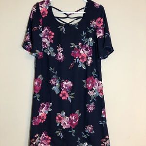 Navy floral dress